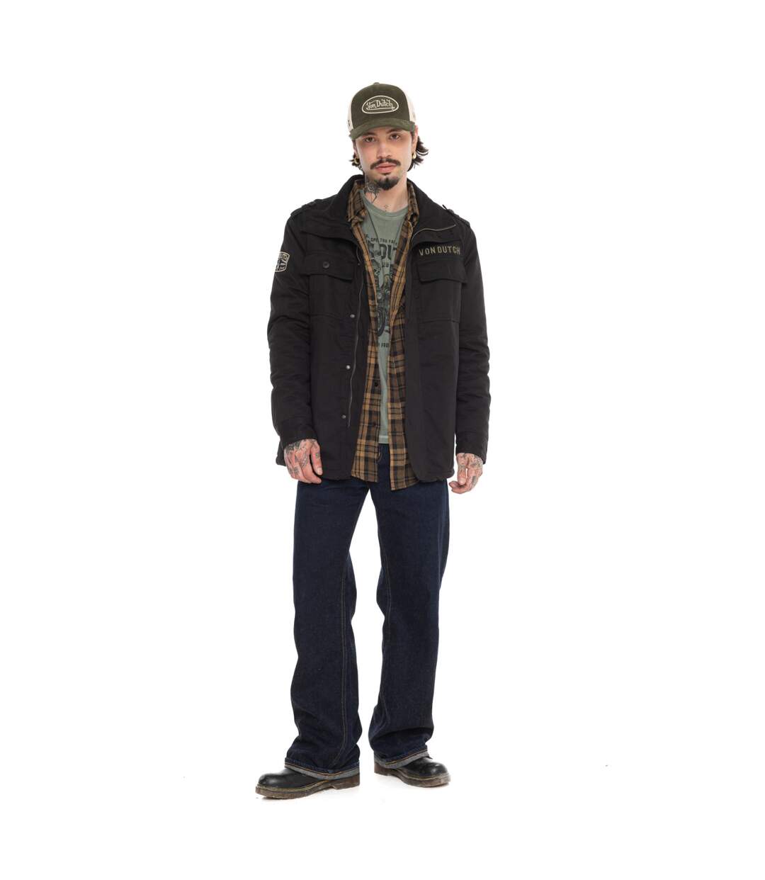 Veste militaire doublée homme avec écusson Aaron Vondutch-5