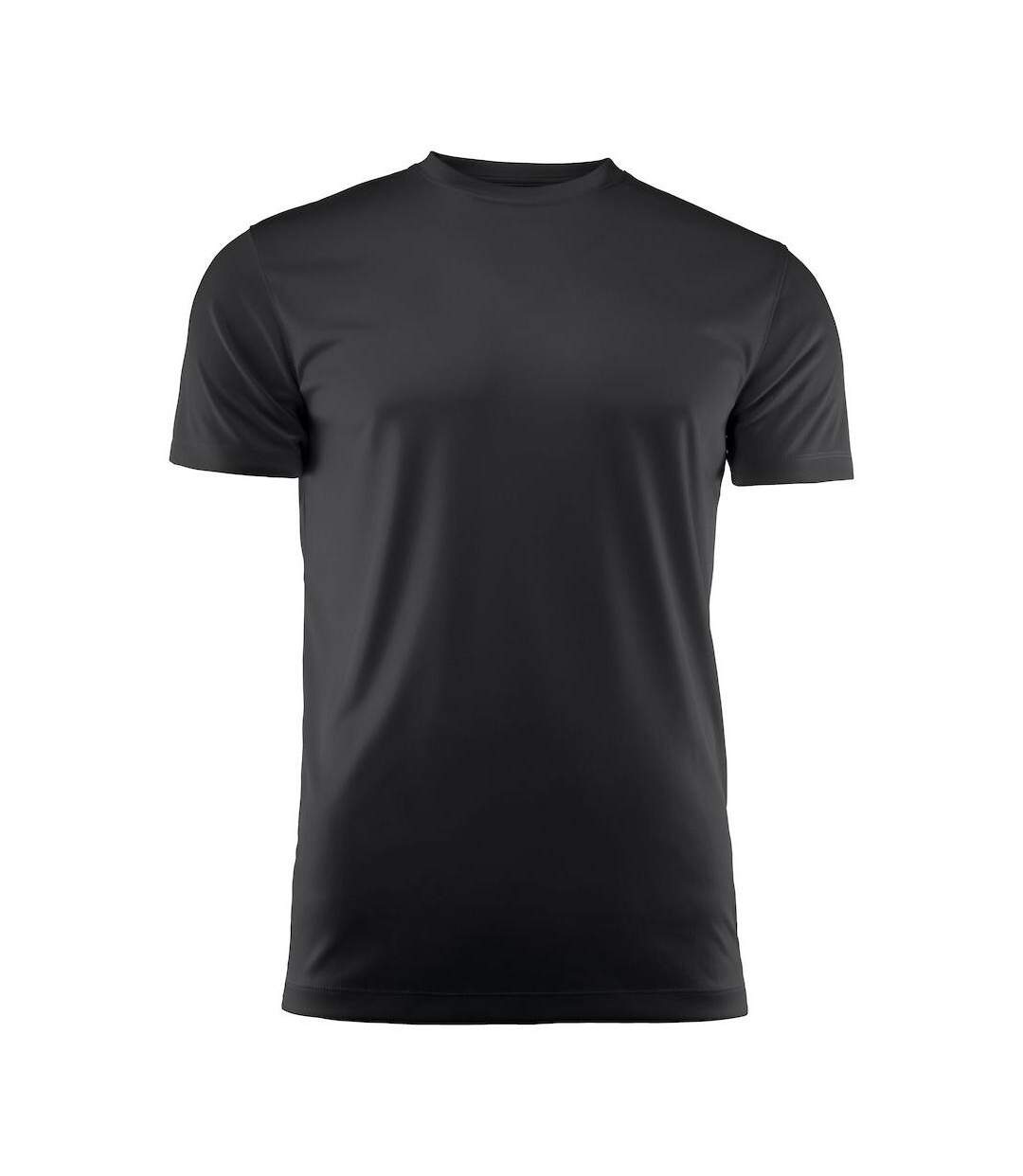 Mens Run Active T-shirt Black Printer RED-1