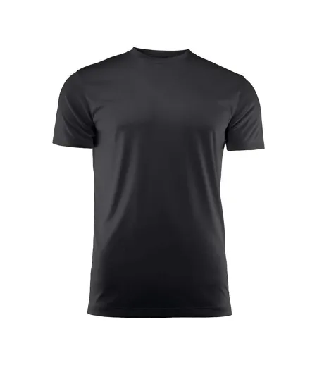 Mens Run Active T-shirt Black Printer RED
