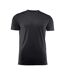 Mens Run Active T-shirt Black Printer RED-1