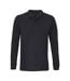 Unisex Adult Planet Long-sleeved Polo Shirt Black SOLS-1