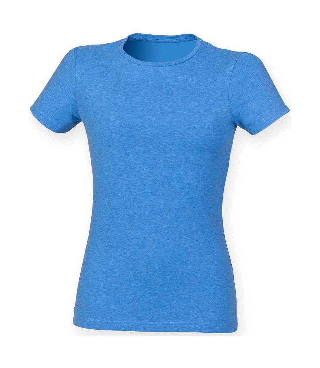 T-shirt feel good femme bleu chiné Skinni Fit