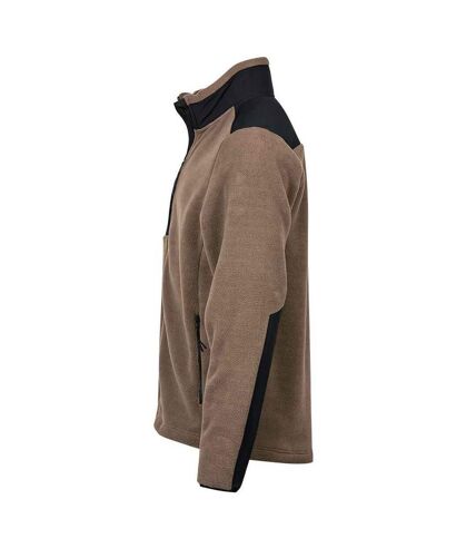 Tee Jays Mens Mountain Fleece Jacket (Clay/Black)
