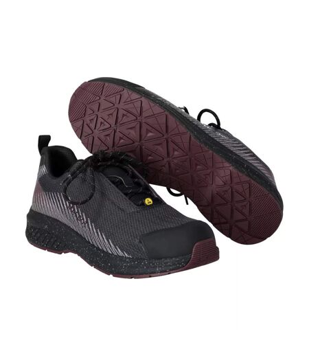 Womens/ladies Footwear Customised Safety Shoes Stone Grey Bordeaux Mascot
