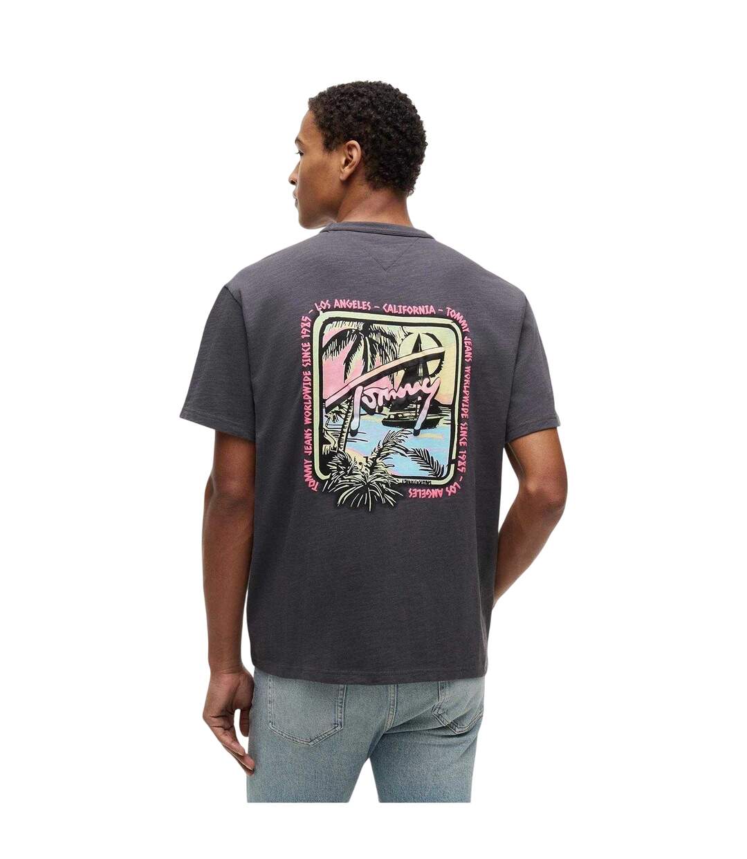 T-shirt Motif/style Signature Homme Noir Délavé Tommy Jeans-3