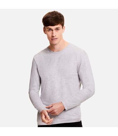 T-shirt Manches Longues Iconic Homme Gris Chiné Fruit Of The Loom