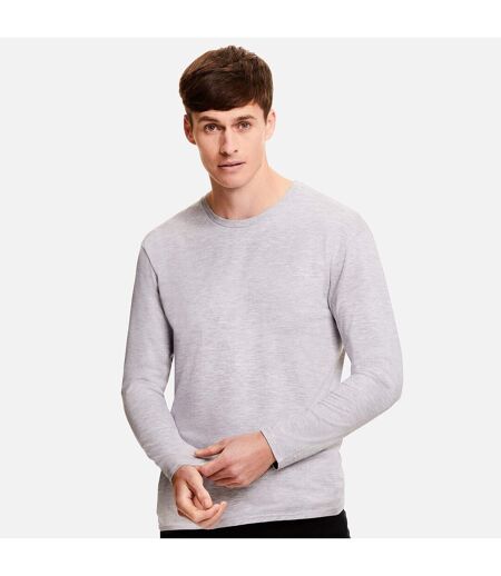 T-shirt Manches Longues Iconic Homme Gris Chiné Fruit Of The Loom