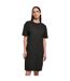 Womens/ladies Organic Robe T-shirt Surdimensionnée À Ourlet Fendu Noir Build Your Brand-4
