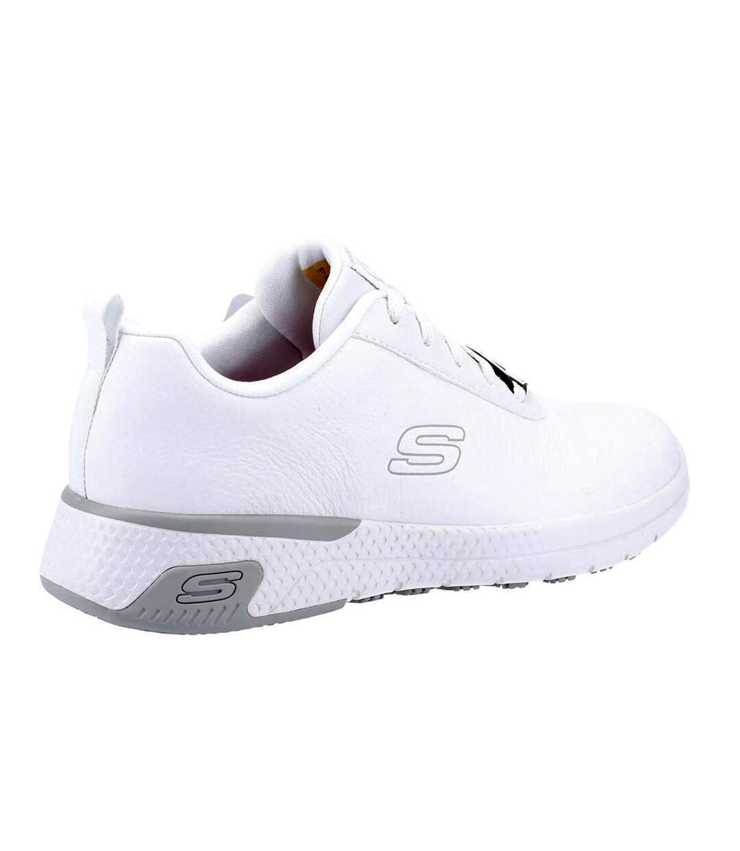 Womens/ladies marsing gmina slip resistant leather trainers white Skechers-2