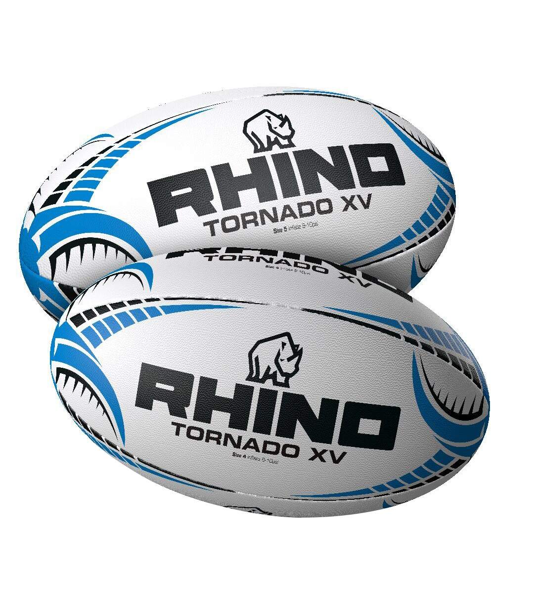 Ballon De Rugby Tornado Taille 5 Blanc Rhino-3
