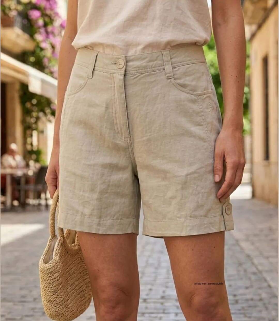 MAYFLOWER MINDY1 : Short en lin pour femme au confort modulable-1
