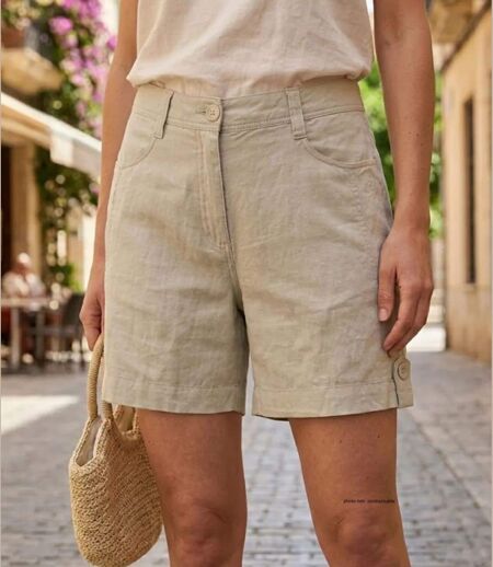 MAYFLOWER MINDY1 : Short en lin pour femme au confort modulable