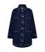Womens/ladies Longline Denim Jacket Navy Faded Hugo-1