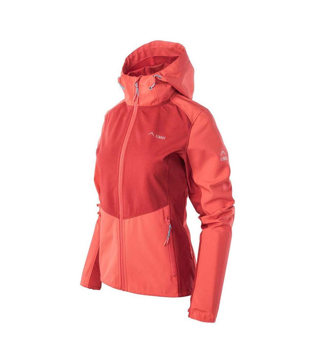 Veste softshell envisat femme rouge / hibiscus / bleu turquoise Elbrus