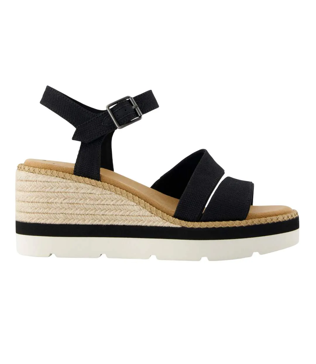 Womens/ladies Vegan Sandals Black Toms-3