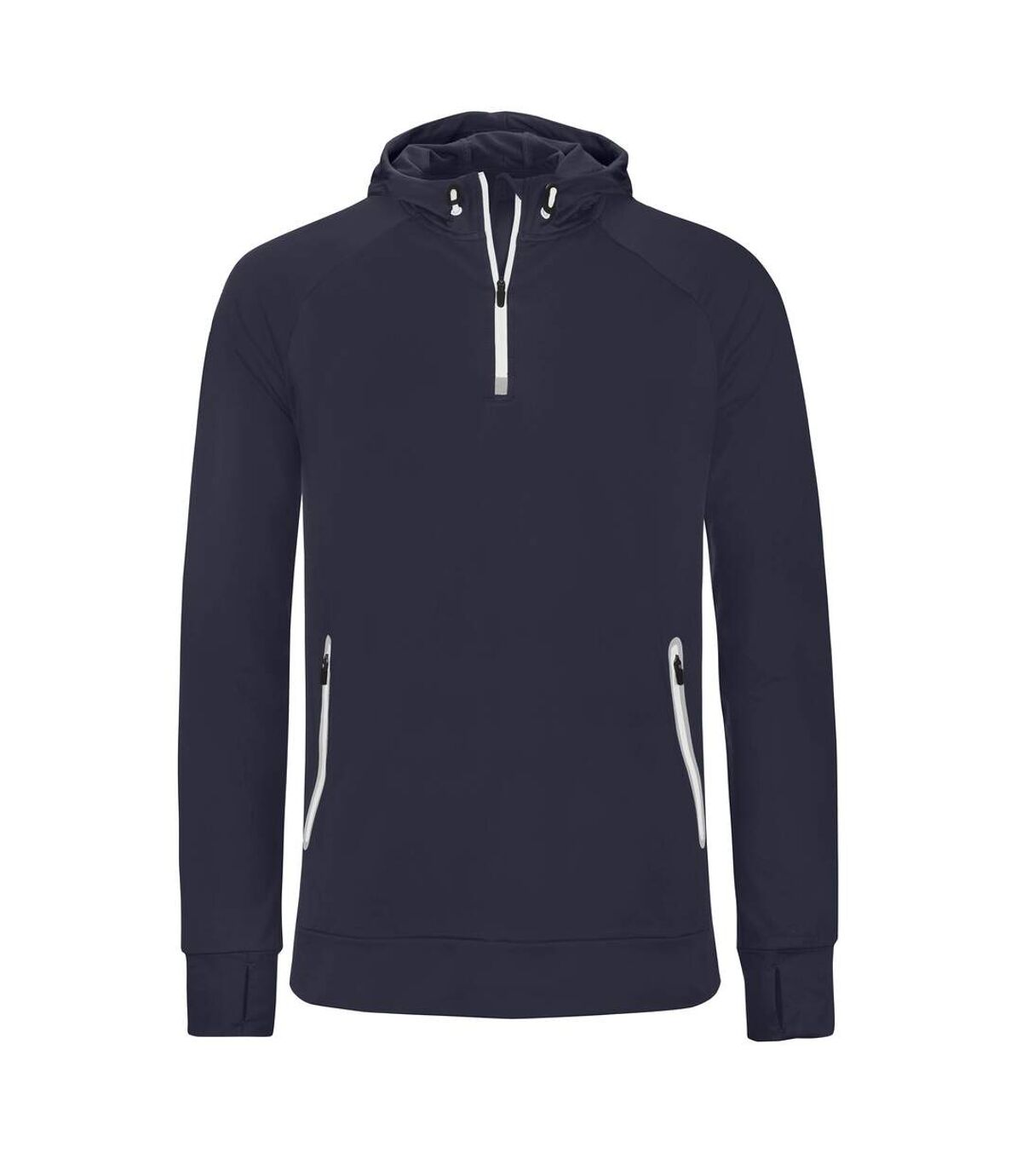 Proact Mens Hooded Zip Neck Sweatshirt (Navy) - UTPC2675