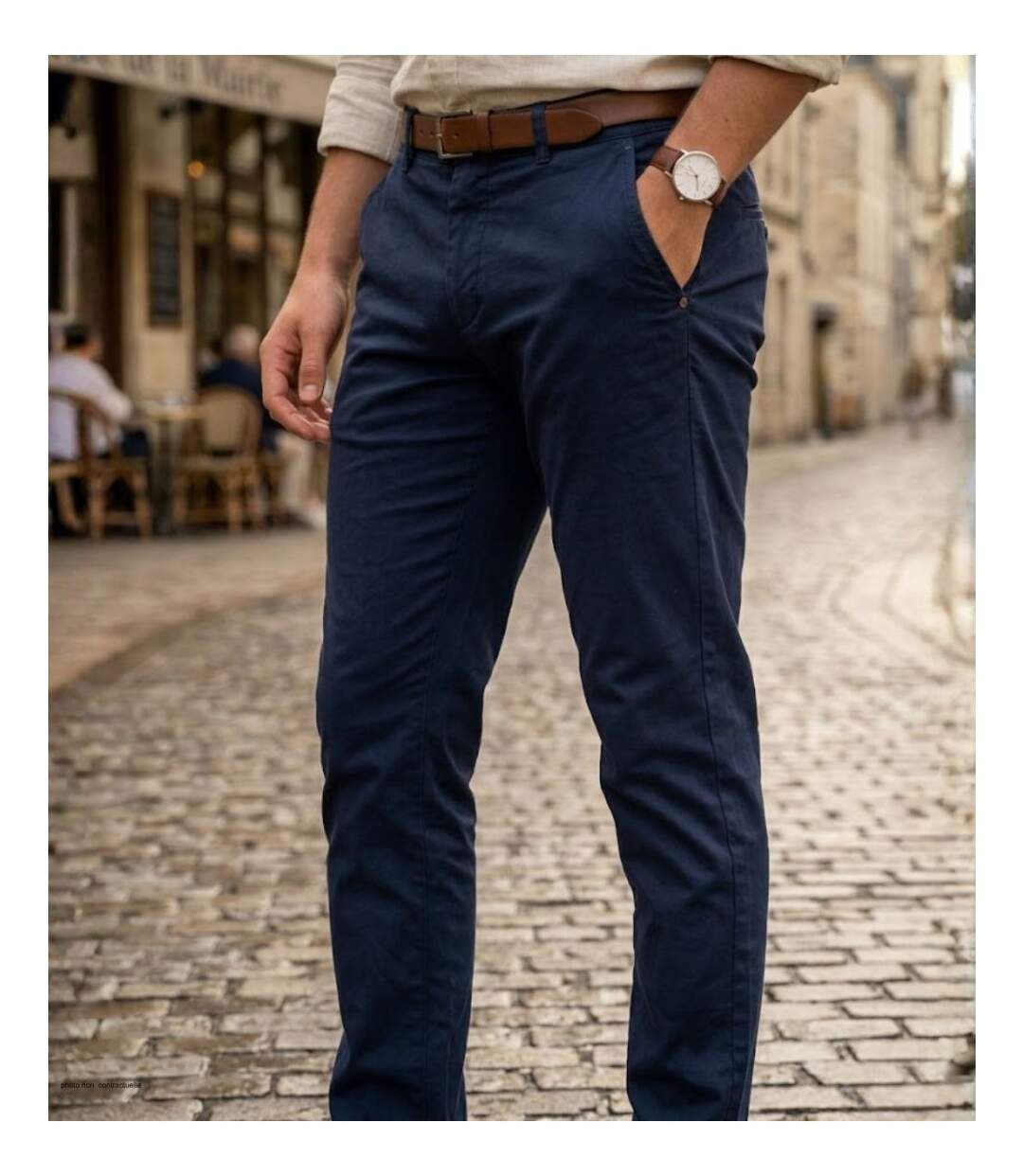 Pantalon coupe chino CHALLENGER PANT2002A en coton stretch : le confort stretch au style impeccable-1