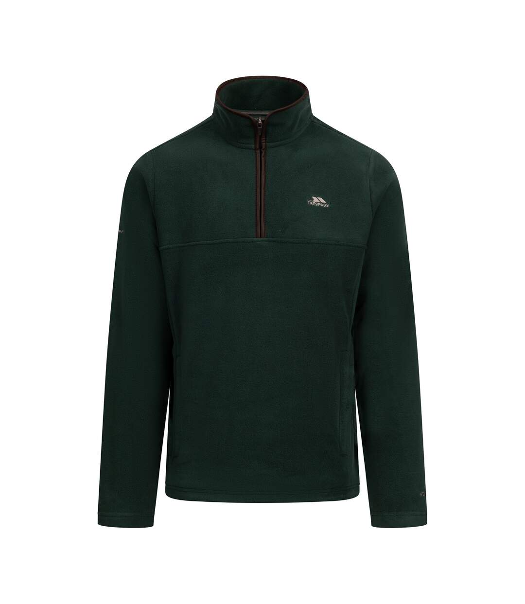 Haut Polaire Uni À Col Montant Zippé Huntar Homme Vert Foncé Trespass-1