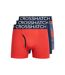 Crosshatch Mens Payso Boxer Shorts (Pack of 3) (Red/Navy)