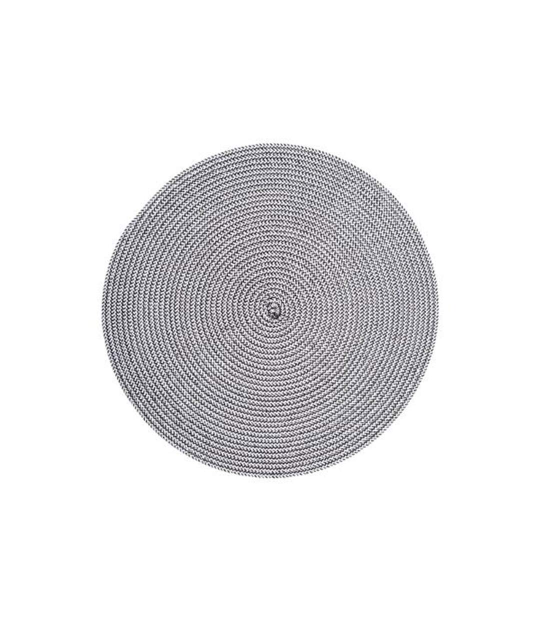 Set de Table Rond Tressé 38cm Noir & Blanc-1