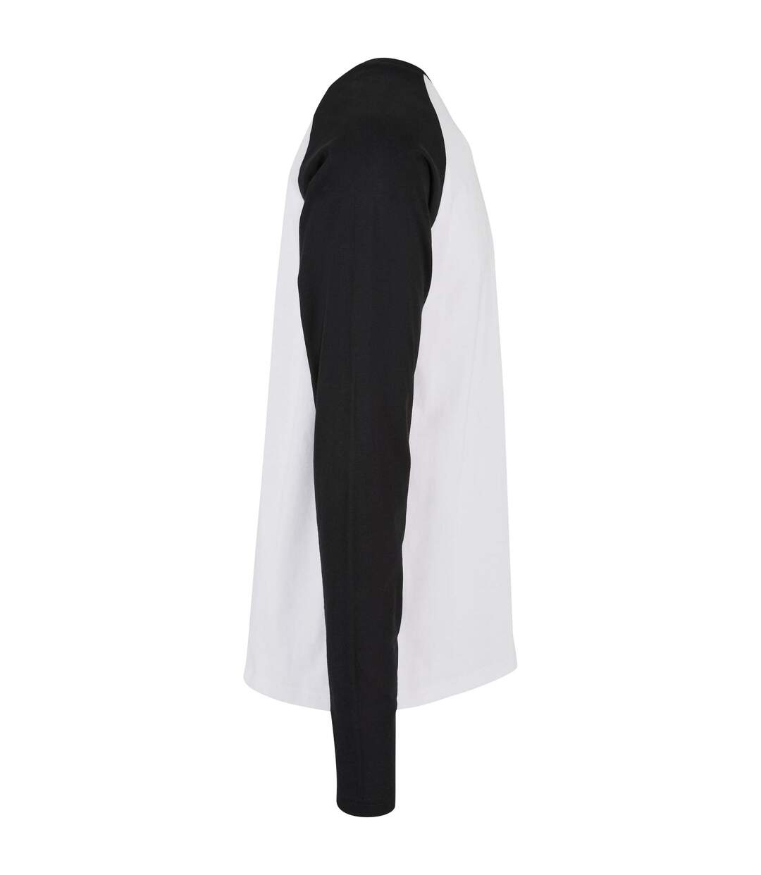 Mens Raglan Contrast Long-sleeve T-shirt Blanc Noir Build Your Brand-3