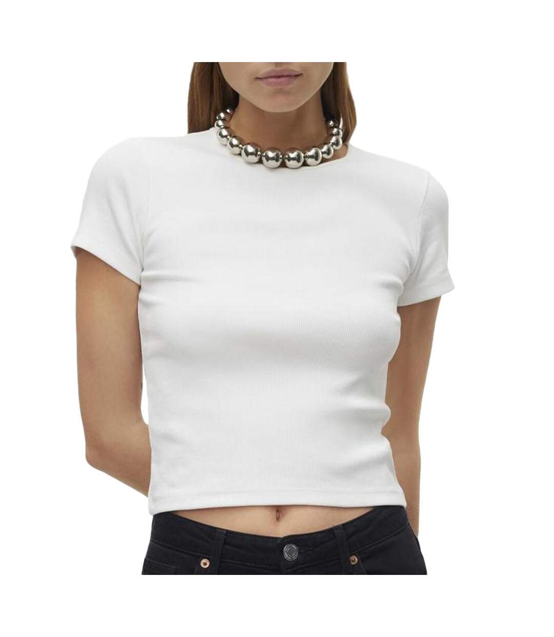 T-shirt blanc femme vero moda chloe-1