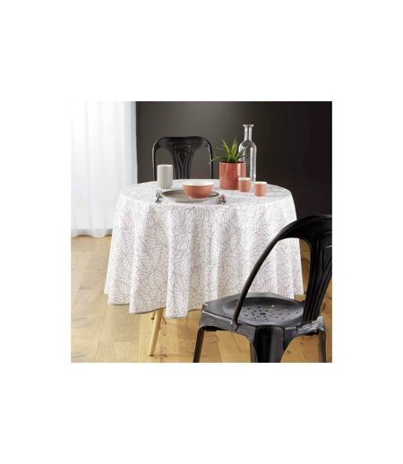 Nappe Ronde Imprimé Solea 180cm Blanc