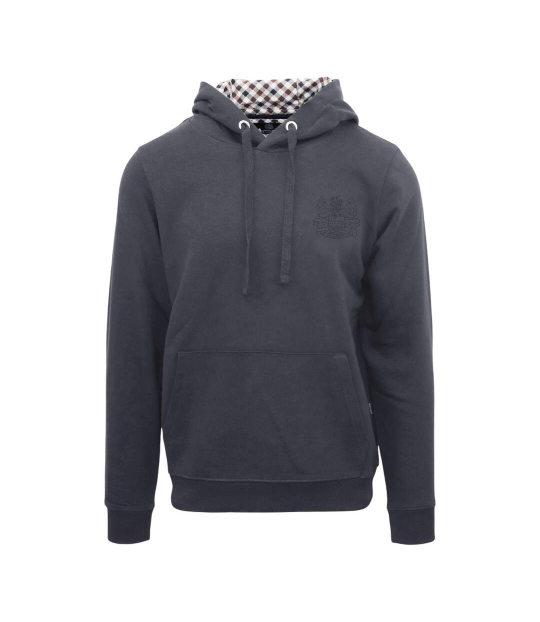 Mens Logo Hoodie Antracite Aquascutum-1
