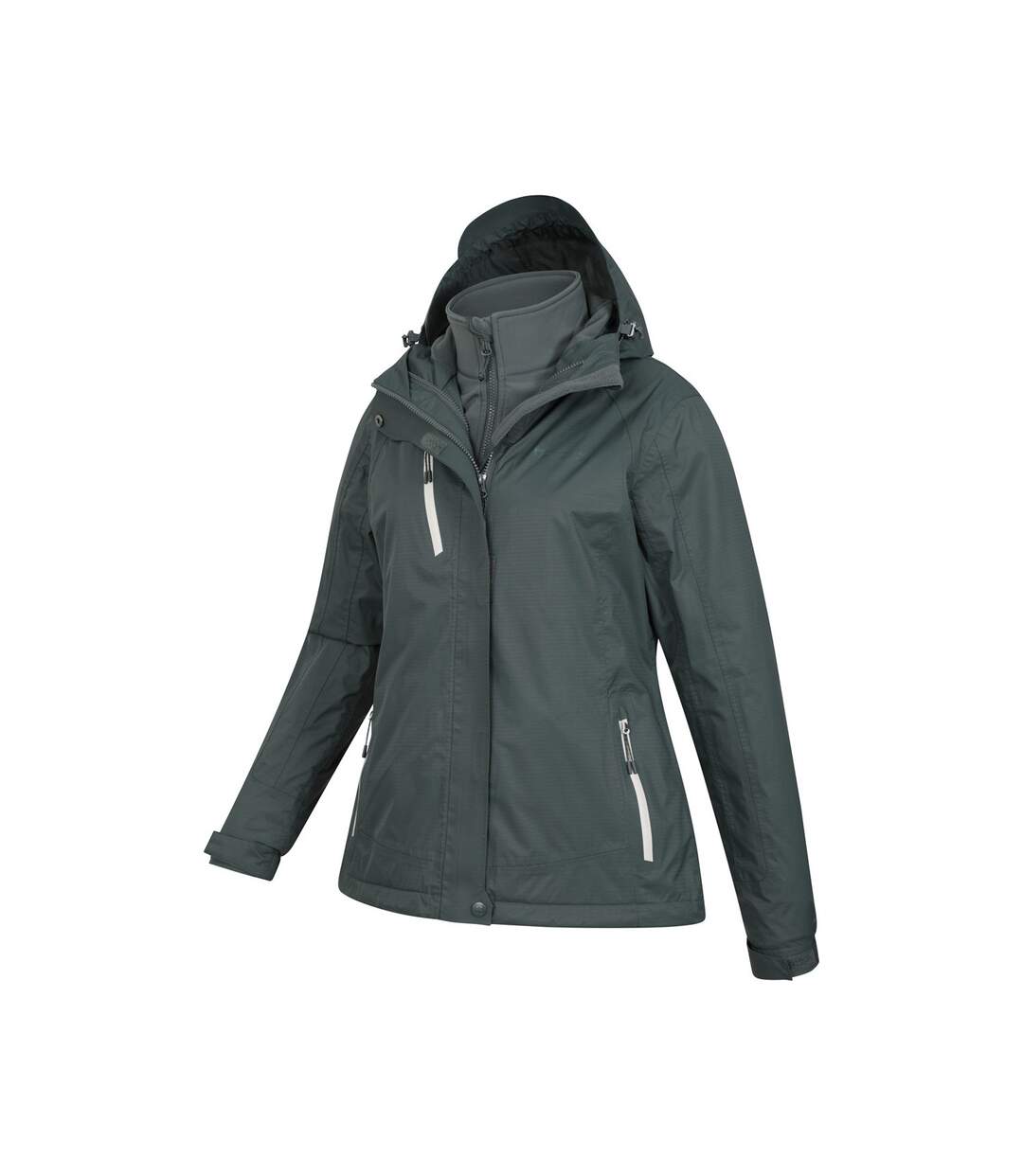 Womens/ladies Bracken Extreme 3 In 1 Waterproof Jacket Khaki Green Mountain Warehouse-3