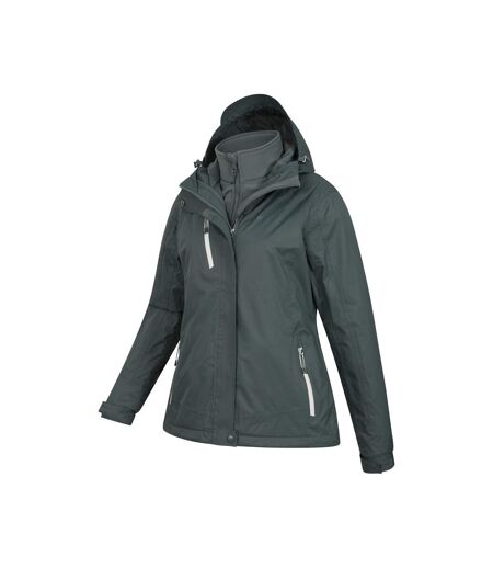Womens/ladies Bracken Extreme 3 In 1 Waterproof Jacket Khaki Green Mountain Warehouse