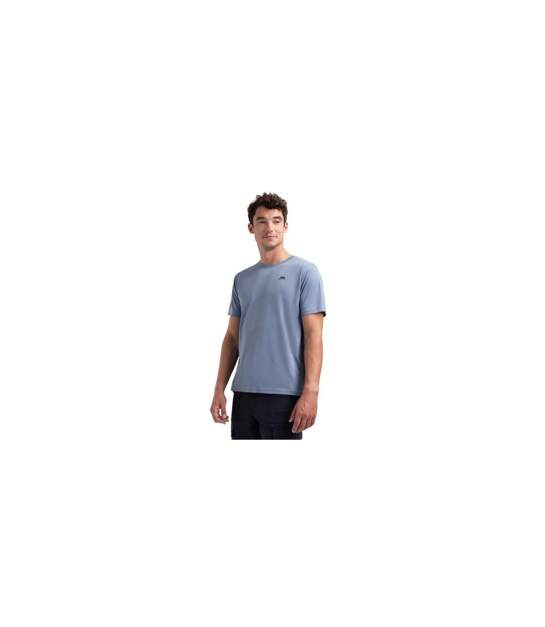 Haut De Sport Uni Manches Courtes Landford Homme Bleu Gris Trespass-1