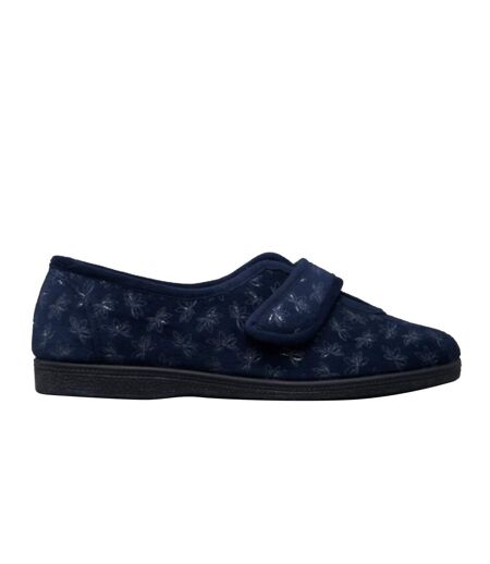 Ivy chaussons à fermeture scratch femme bleu marine Sleepers