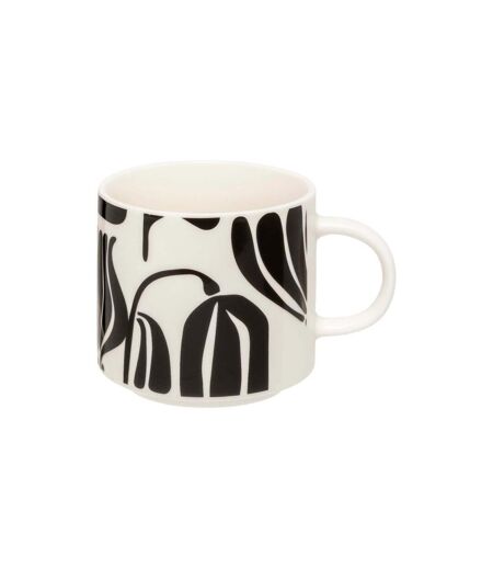 Lot de 4 Mugs sur Rack Twisted Lime 23cl Noir & Blanc