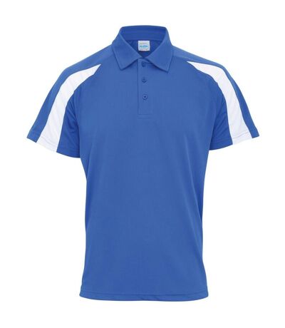 Mens contrast polo shirt royal blue/arctic white AWDis Cool