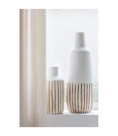 Vase Design en Bois Ying 56cm Blanc & Naturel