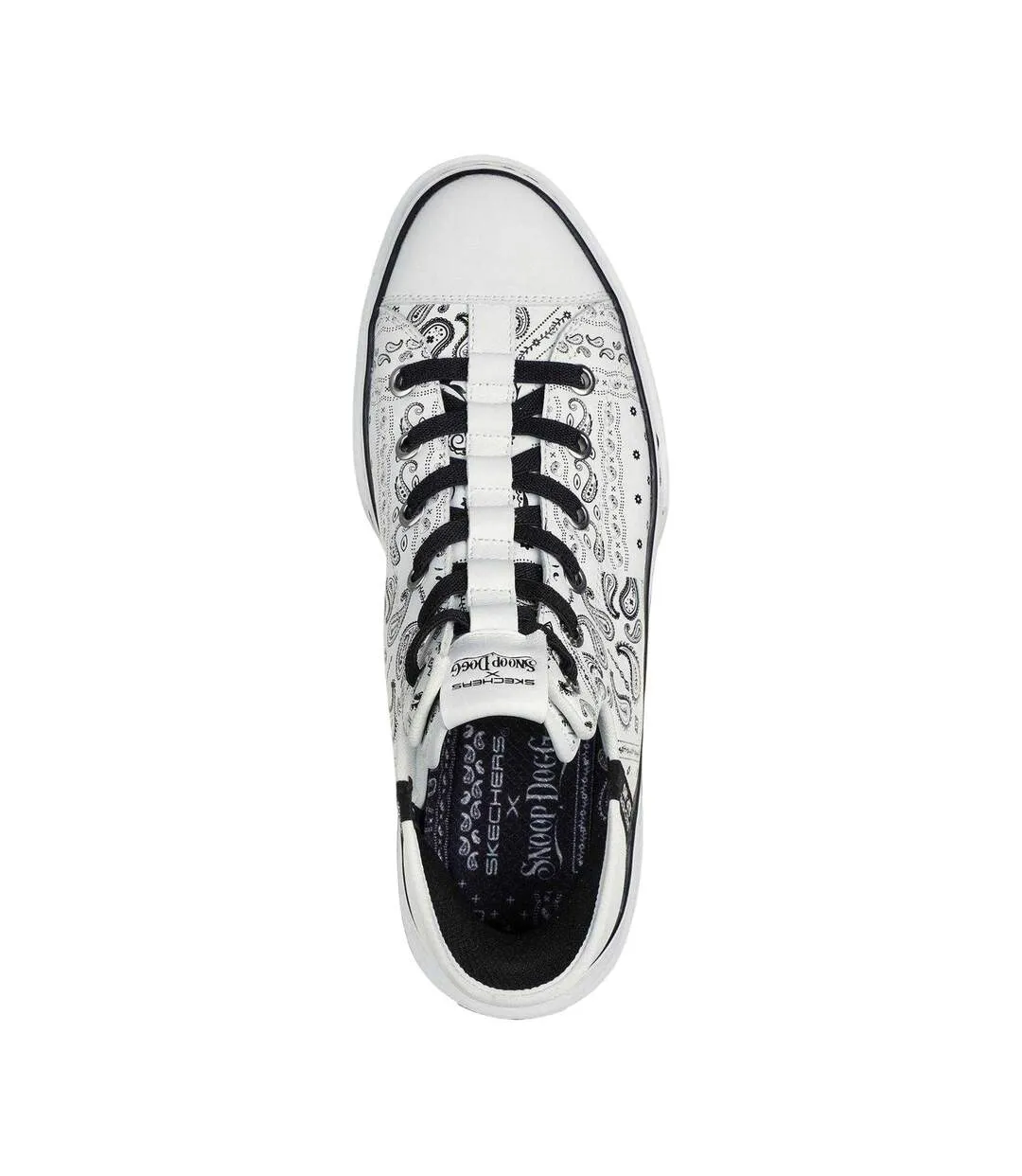 Mens Snoop Dogg Bandana Print Trainers White Black Skechers-4