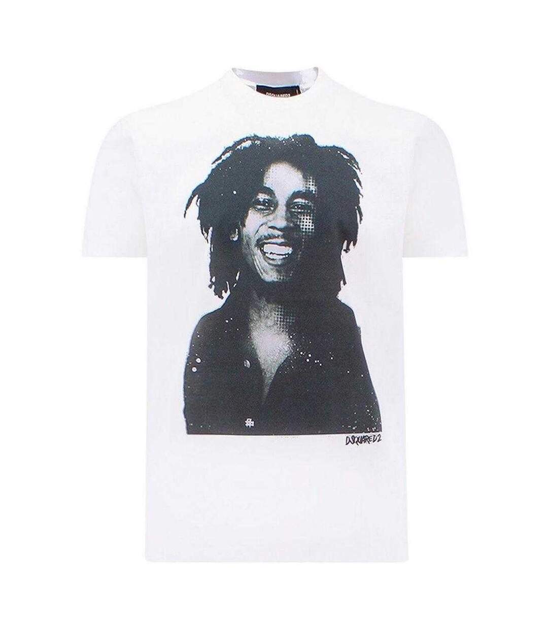 T-shirt Motif/style Bob Marley Homme Blanc DSquared2-1