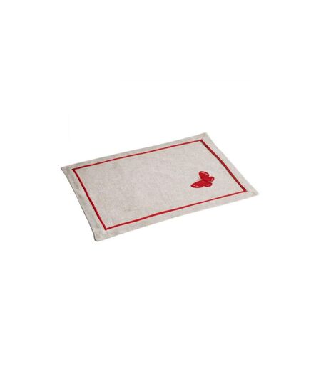 Set de Table Brodé Opaline 33x45cm Rouge