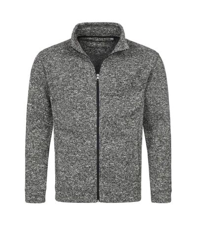 Veste polaire en tricot manches longues - Homme - ST5850 - gris foncé mélange