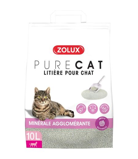 Litière agglomérante parfum floral Purecat 10 litres