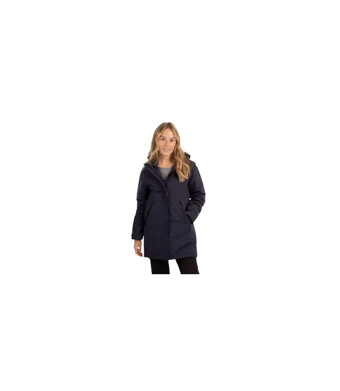 Womens/ladies Overcast Press Stud Raincoat Navy Trespass-1