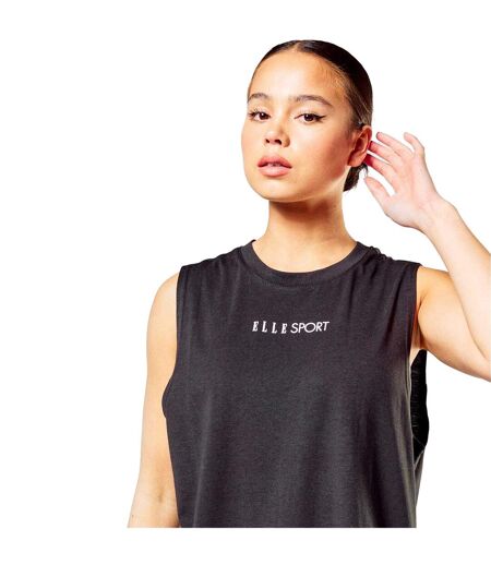 Womens/ladies Signature Vest Top Black Elle