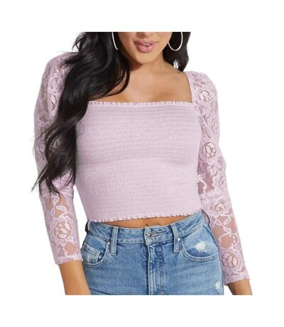 Top Mauve/Dentelle Femme Guess Nila - L