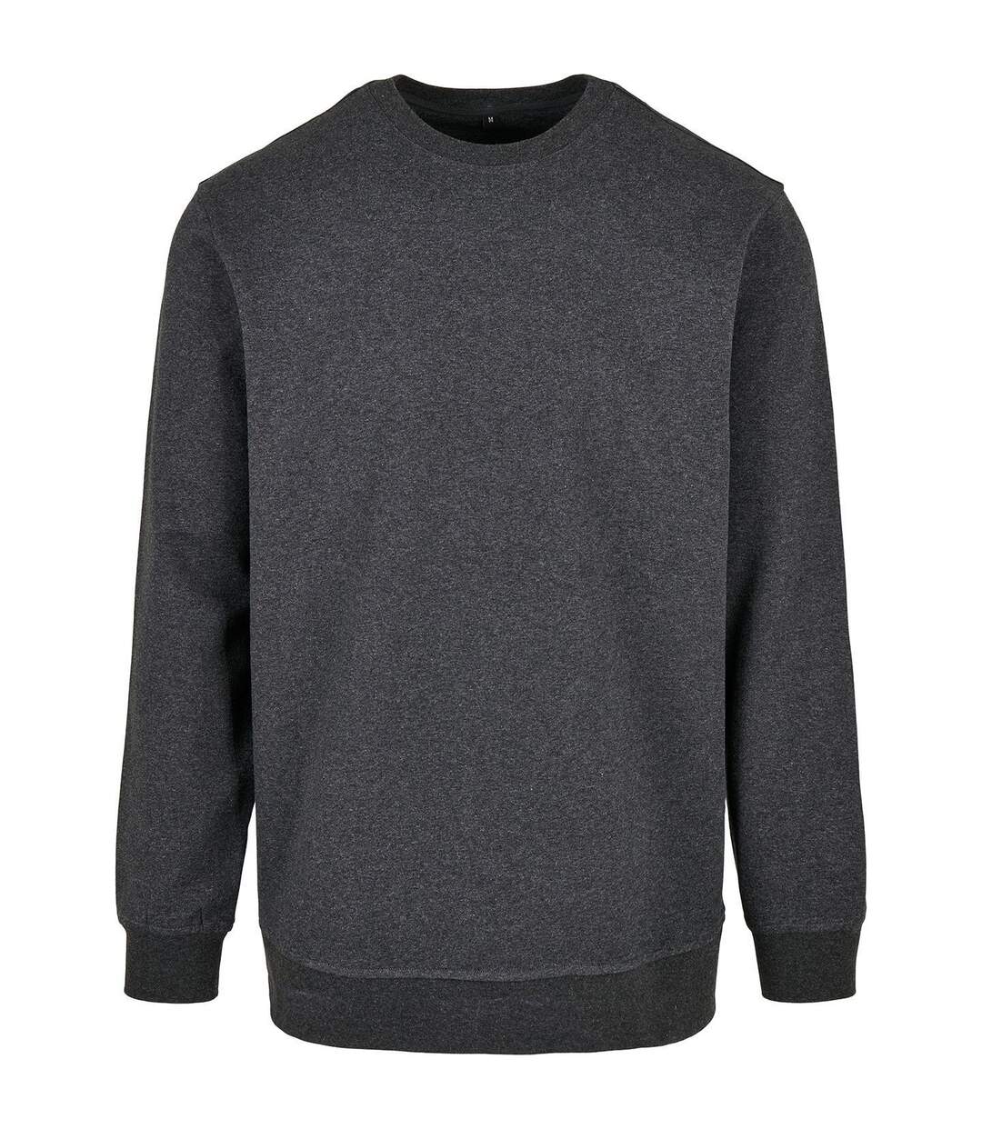 Mens basic crew neck sweatshirt charcoal Build Your Brand-1