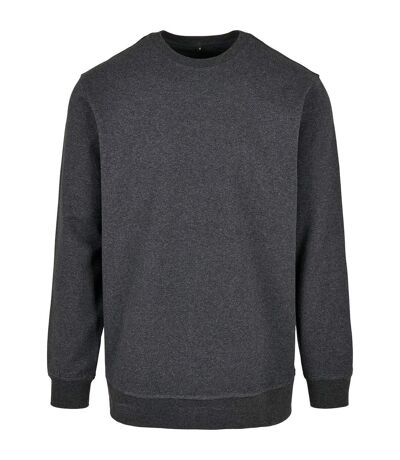 Mens basic crew neck sweatshirt charcoal Build Your Brand