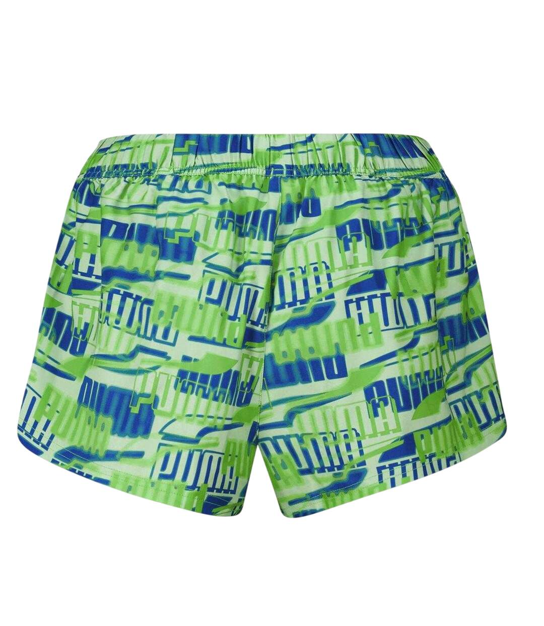 Womens/ladies Woven Repeat Logo Swim Shorts Green Puma-3