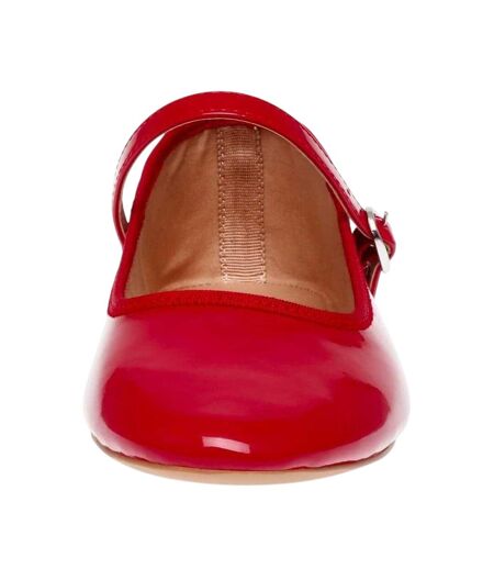 Womens/ladies Mary Jane Ballet Flats Red Steve Madden