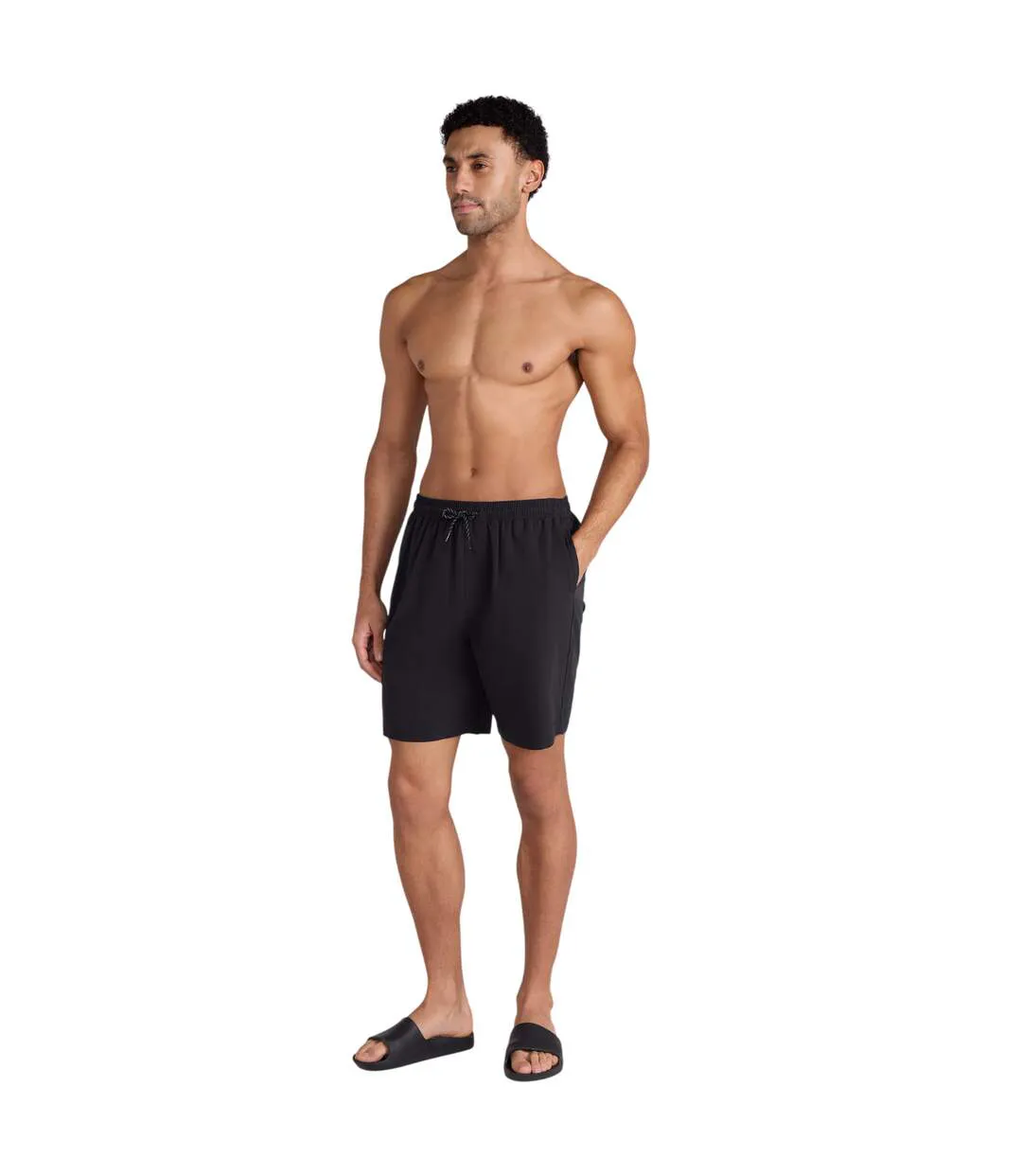 Mens Reeva Hybrid Swim Shorts Black Animal-1