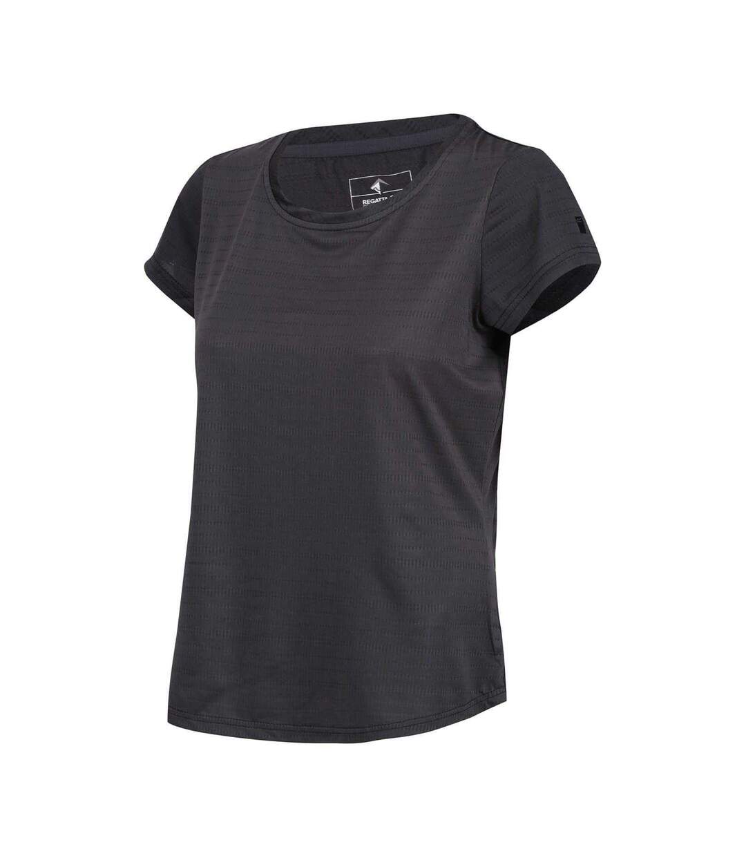 T-shirt Manches Courtes Motif/style Rayures Horizontales Femme Gris Foncé Rayures Regatta-3