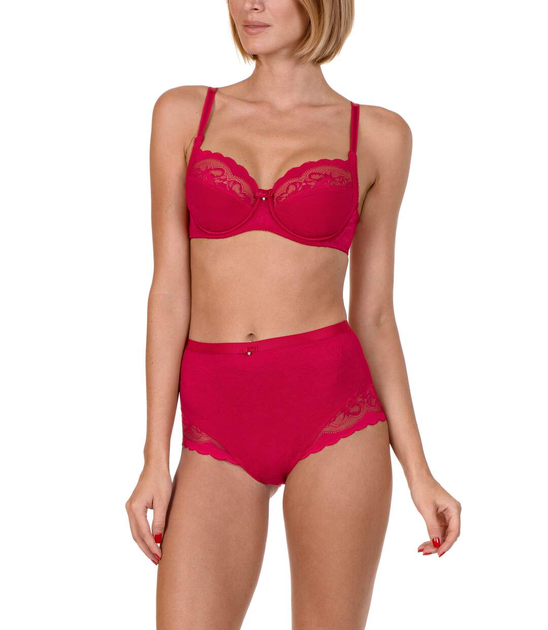 Slip taille haute Evelyn Lisca rouge-2